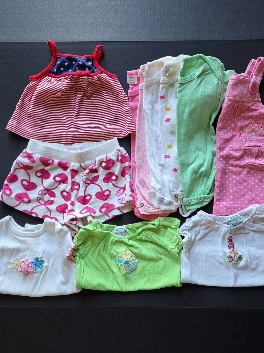 VTG Baby Girl Summer Clothing Bundle 11pc Set 6-9 Months Carters Old Navy Circo